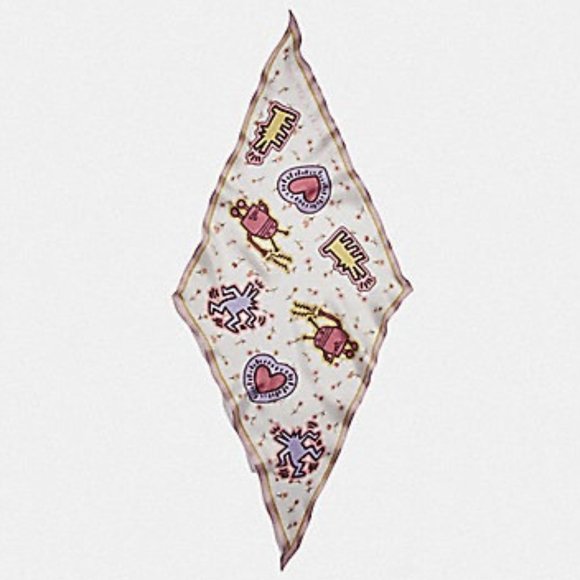 Coach Accessories - Coach Keith Haring Silk Diamond Scarf